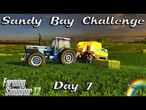 The Sandy Bay Challenge | Farming Simulator 17 | Day 7 - Finishing Bales!! (!challenge in chat)