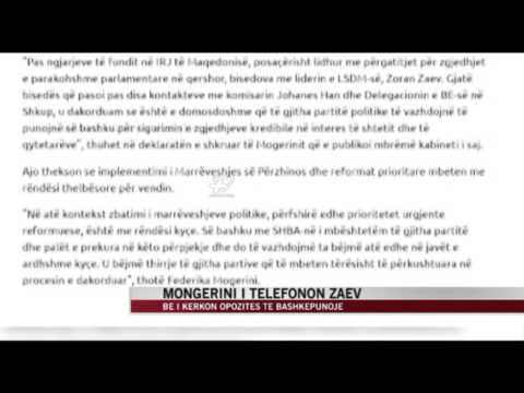 Mogherini i telefonon Zaev - News, Lajme - Vizion Plus