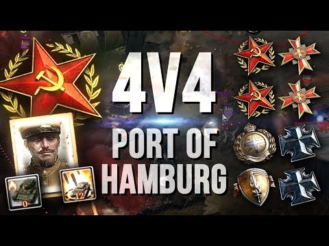 MORE NOOB CHAOS [4v4] [SOV] [Port of Hamburg] — Full Match of CoH2
