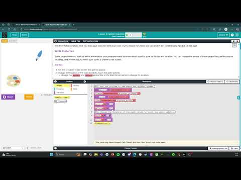 Code.org - CS Discoveries - Unit 3: Interactive Animations & Games: Lesson 9: Level 2