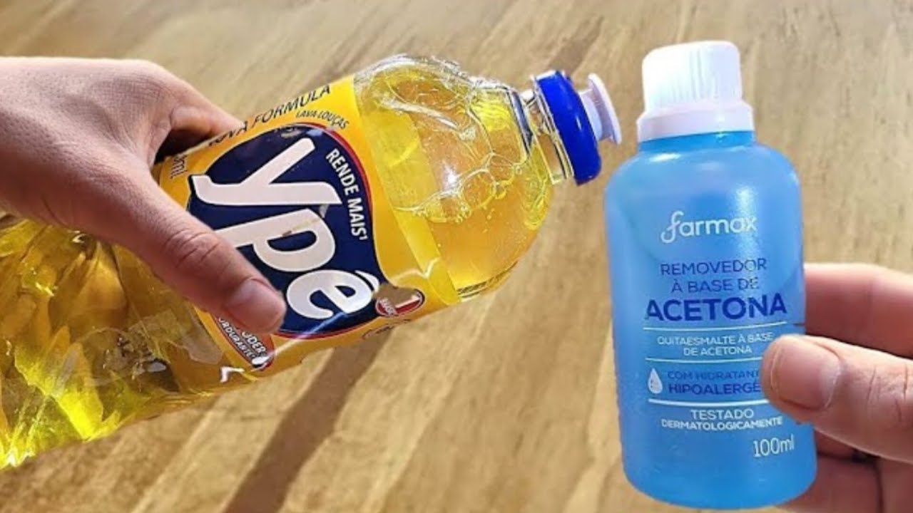 MORRIA E NÃO SABIA: É só misturar ACETONA no DETERGENTE e não precisa comprar no mercado!!