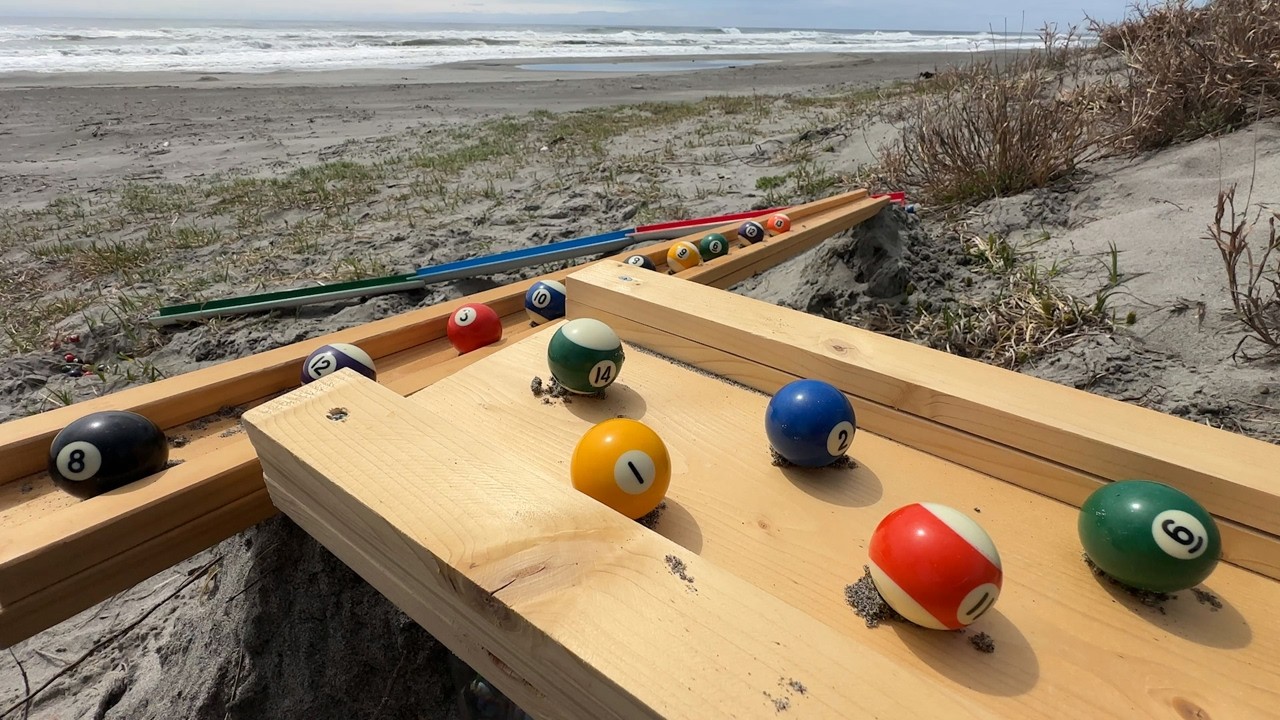 マーブルラン海シリーズ☆パイプトンネルと木製スロープの自然コース