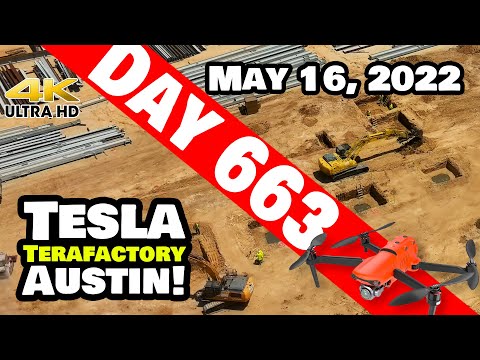 CATHODE AREA ABOUT TO GO VERTICAL AT GIGA TEXAS! - Tesla Gigafactory Austin 4K  Day 663 - 5/16/22