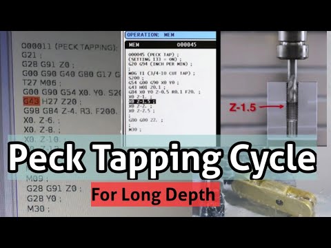 Simple Peck Tapping Using a G84 Tapping Cycle || Long Length Tapping || G84 || VMC || HMC