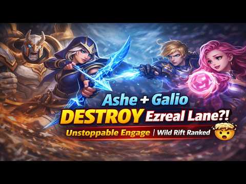 Ashe + Galio DESTROY Ezreal Lane?! 🤯 Unstoppable Engage | Wild Rift Ranked (Arctic Arrow)