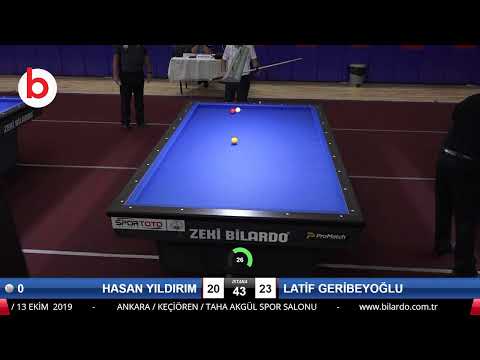 HASAN YILDIRIM & LATİF GERİBEYOĞLU Bilardo Maçı - 2019 TÜRKİYE KUPASI 2.ETAP ERKEKLER-4.ÖN ELEME