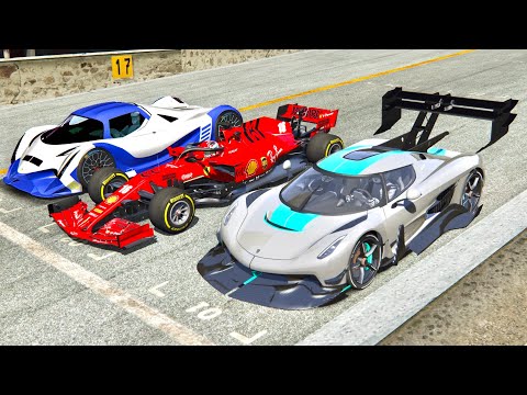 Koenigsegg Jesko GTR vs Devel Sixteen vs Ferrari F1 2020 - Spa
