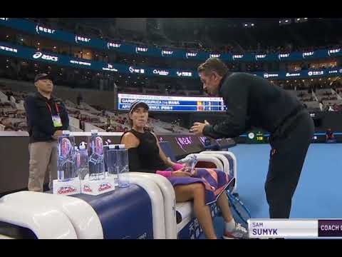 Garbine Muguruza to Sam Sumyk: "What serve? I don't have a f***ing serve!"