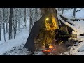 4 Days of Survival and Camping in Heavy Snow