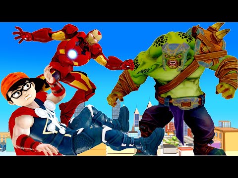 Son Nick Become Iron Man Save Thor Father And Protect City Vs Giant Zombie - Scary Teacher 3D Hero