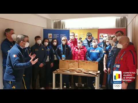 Team Romania Beijing 2022 - Sponsorul Peak, cadouri simbolice surpriză penrtu tricolori