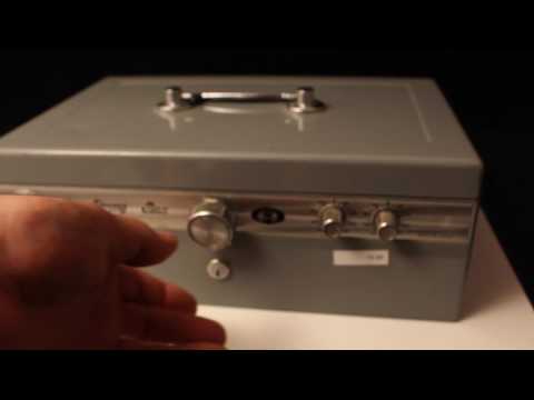 Vintage Metal Compact Safe STEBCO 55 STRONG BOX Key Combination Alarm Bell Japan