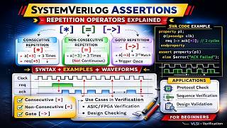 SystemVerilog Assertions Repetition Operators Explained | SVA Tutorial for Beginners