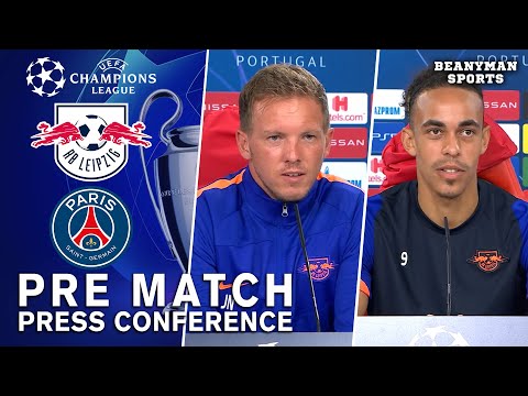 Julian Nagelsmann & Yussuf Poulsen - RB Leipzig v PSG - Pre-Match Press Conference - UCL 🇩🇪