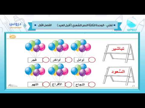 الرابع الابتدائي | الفصل الدراسي الأول 1438 | لغتي | نص الشعري - الوحدة الثالثة