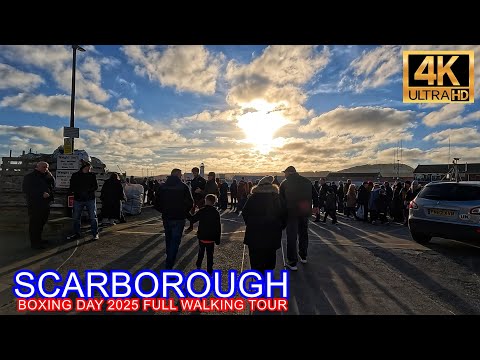 Scarborough Boxing Day 2025 Promenade, walking tour 4K
