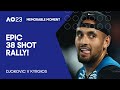 Novak Djokovic v Nick Kyrgios Incredible 38 Shot Rally! | Australian Open 2023