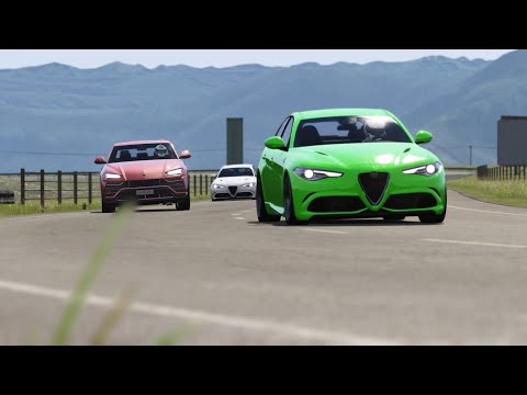 Alfa Romeo Giulia Quadrifoglio vs Corvette C7 Stingray vs Lamborghini Urus at Highlands