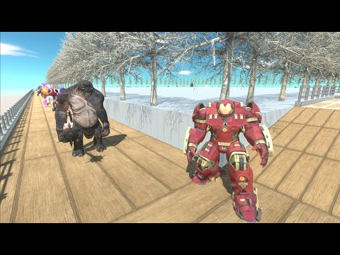 HULK BUSTER DESERT ISLAND DEATH RUN - Animal Revolt Battle Simulator