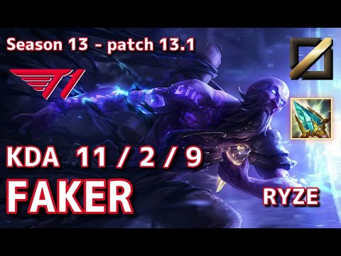 【KRサーバー/M1】T1 Faker ライズ(Ryze) VS イレリア(Irelia) MID - Patch13.1 KR Ranked【LoL】