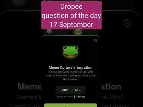 Dropee question of the day 17 September | Dropee question of the day@CryptoTechSunil