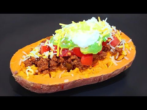 THE BEST APPETIZER IS THE EASIEST APPETIZER- TACO-STUFFED SWEET POTATOES #recipe #video