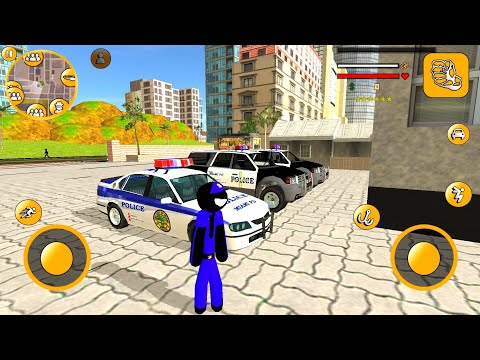 US Police Stickman Rope hero - Crime simulator Spider Gangster city - Android Gameplay