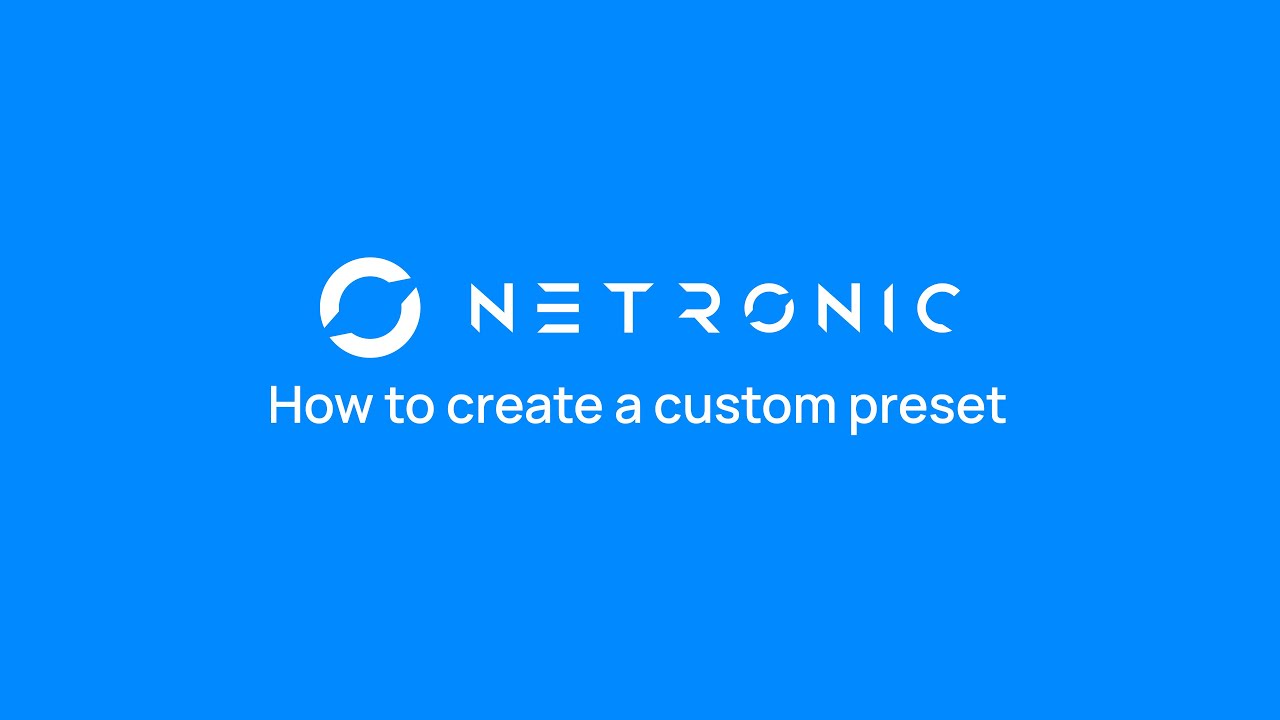 How to create a custom preset