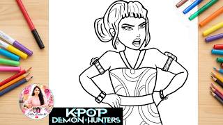 How to Draw and Color Zoey from KPop Demon Hunters 👩‍🎤 Drawing for Beginners