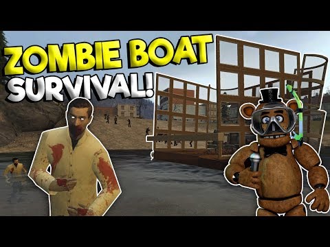 SURVIVING ON A BOAT AGAINST ZOMBIES! - Garry's Mod Sandbox Gameplay - Gmod Zombie Boat Building