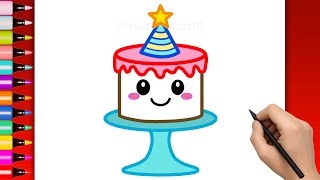 How to Draw a Birthday Cake 🎂