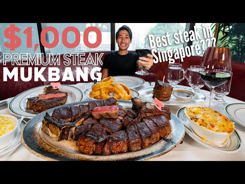 $1000 Dry Aged Porterhouse Steak Mukbang! | Best Steak in Singapore?! | Wolfgang Steakhouse
