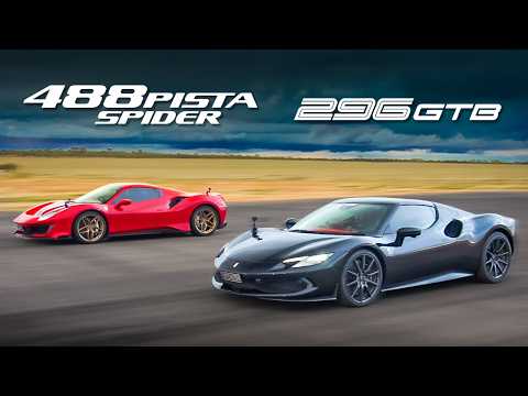 488 Pista vs 296 GTB Ferrari drag race!