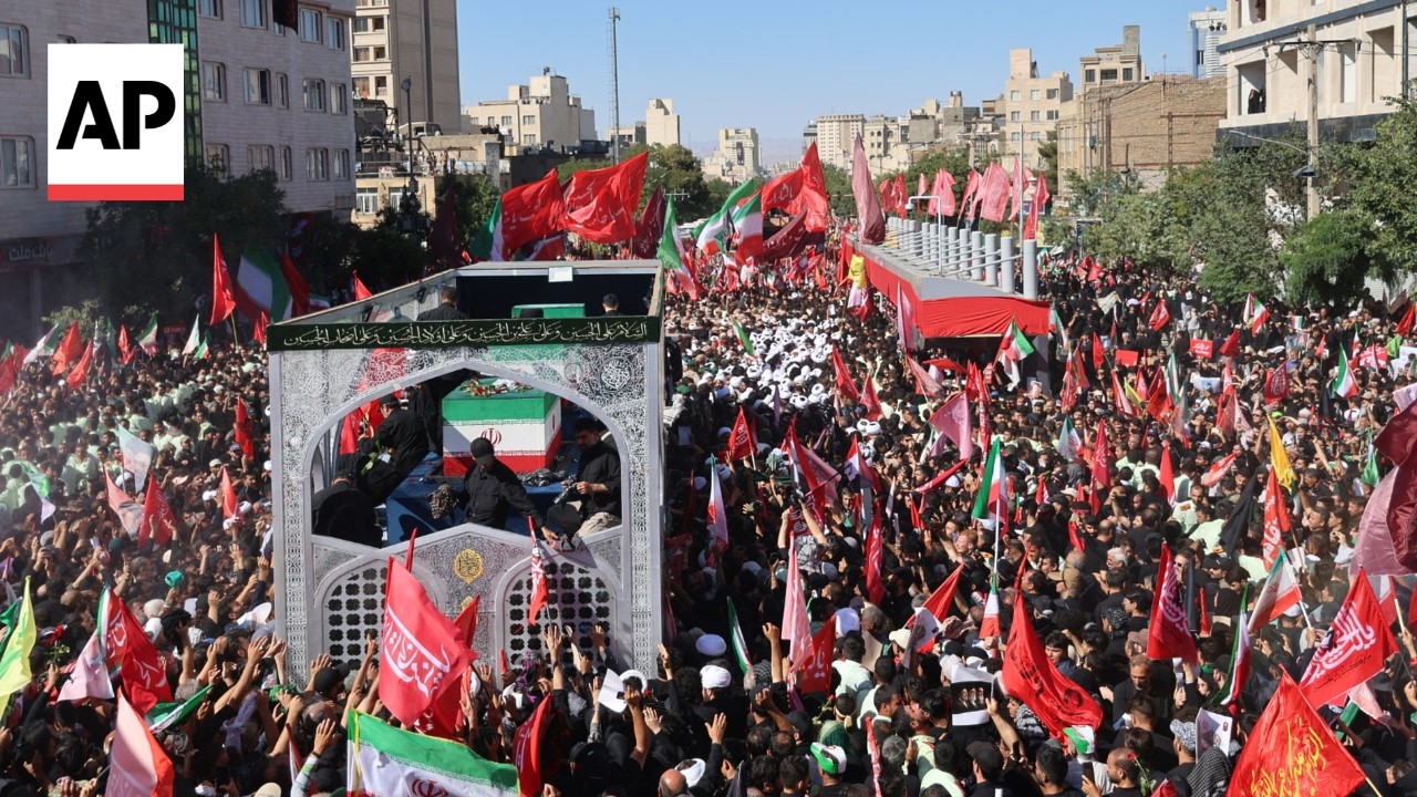 Video | Thousands dressed in black surround the coffin of late Iran supreme Leader