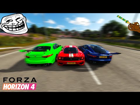 MILK VISION - Ferrari 360 Stradale VS Alfa Romeo Giulia VS Jaguar F-Type R - Forza Horizon 4