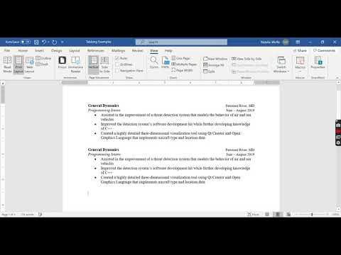 Aligning Dates and Locations on Your Resume in MS Word (PC)