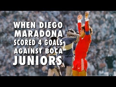 Diego Maradona vs Boca Juniors | 20 years old Maradona scores 4 goals
