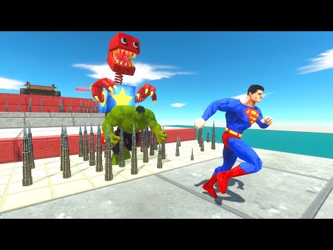 Who Can Run Through 6 Levels Of Spike Traps - Superhero VS Creepy Monster