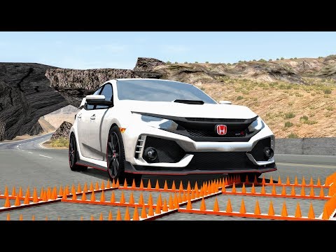 Massive Spike Strip Pileup Crashes #8 – BeamNG Drive | CrashBoomPunk