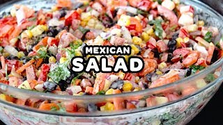 Easy make ahead Mexican salad with ranch - tasty party appetizer, lunch salad or football recipes