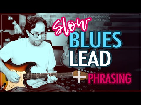 Slow and easy blues lead - Blues Phrasing Guitar Lesson - Quist blues backing track - EP414