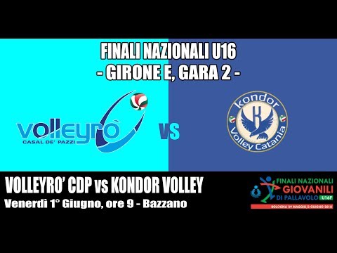 Ore 9 - Finali Nazionali U16: Volleyrò CDP / Kondor Volley