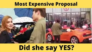 Rich Man Proposed in Public  Gifted a Lamborghini 