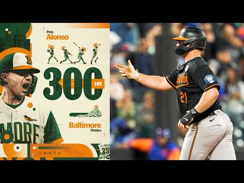 Pete Alonso hitting career home run number 300 for Baltimore against the Mets at Citi Field