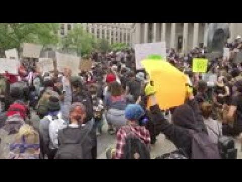 NYC protesters in subdued Black Lives Matter rally
