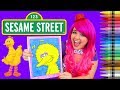 Coloring Big Bird Sesame Street Coloring Book Page Crayola Crayons KiMMi THE CLOWN