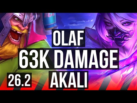 OLAF vs AKALI (TOP) | 63K damage | KR Master | 26.2