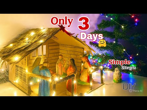DIY Nativity Crib in Just 5 Minutes  Easy Cardboard Christmas Craft