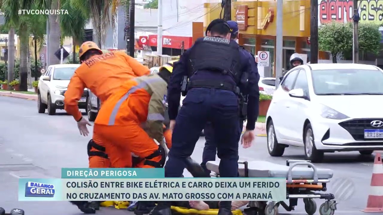 Acidente com bike elétrica deixa ferido e reportagem flagra direção perigosa em Lucas