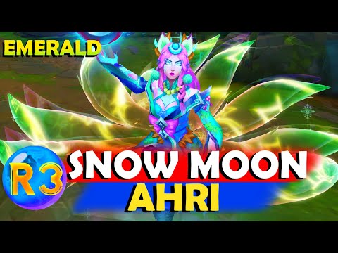 Snow Moon Ahri Chroma Emerald PBE - League of Legends